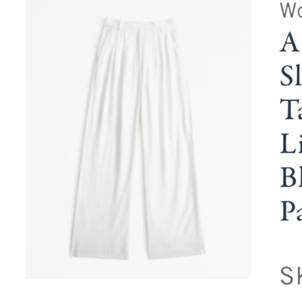 Sloane Tailored Wide Leg Linen Pants Abercrombie size 34